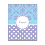 Purple Damask & Dots Wood Print - 16x20 (Personalized)