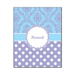 Purple Damask & Dots Wood Print - 16x20 (Personalized)