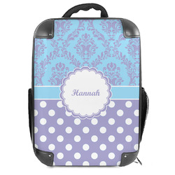 Purple Damask & Dots Hard Shell Backpack (Personalized)