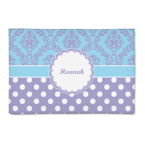 Custom Purple Damask & Dots 2' x 3' Indoor Area Rug (Personalized)