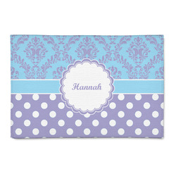 Purple Damask & Dots 2' x 3' Patio Rug (Personalized)