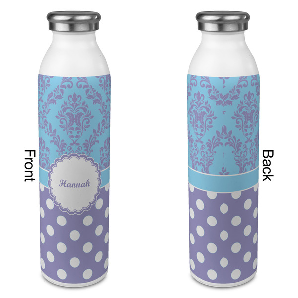 Purple Damask & Dots 20oz Water Bottles - Full Print - Approval