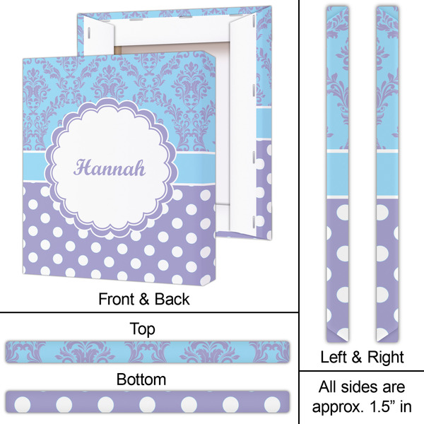 Purple Damask & Dots 20x24 - Canvas Print - Approval