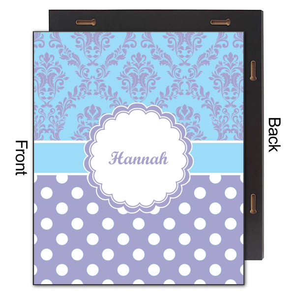 Purple Damask & Dots 20x24 Wood Print - Front & Back View