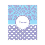 Purple Damask & Dots Wood Print - 20x24 (Personalized)