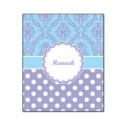 Purple Damask & Dots Wood Print - 20x24 (Personalized)