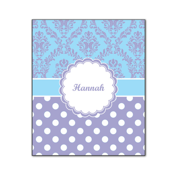 Purple Damask & Dots 20x24 Wood Print - Front View
