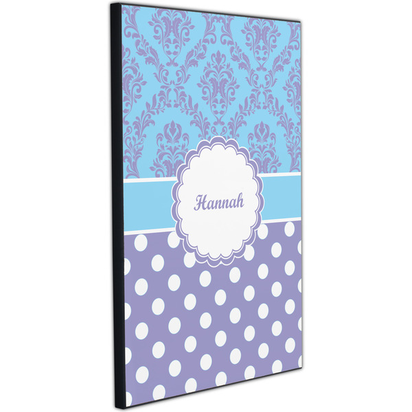 Purple Damask & Dots 20x30 Wood Print - Angle View
