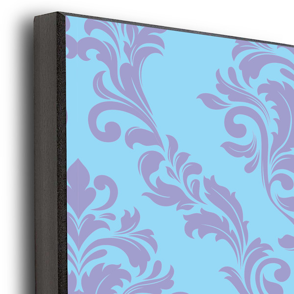 Purple Damask & Dots 20x30 Wood Print - Closeup