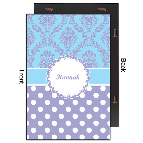 Purple Damask & Dots 20x30 Wood Print - Front & Back View