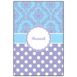 Purple Damask & Dots Wood Print - 20x30 (Personalized)