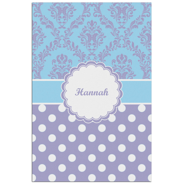 Custom Purple Damask & Dots Poster - Matte - 24x36 (Personalized)