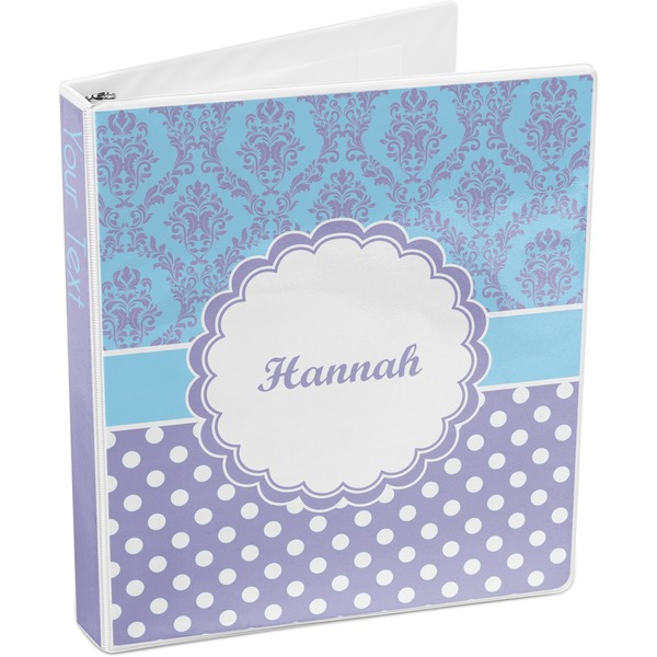 Purple Damask & Dots 3-Ring Binder 3/4 - Main