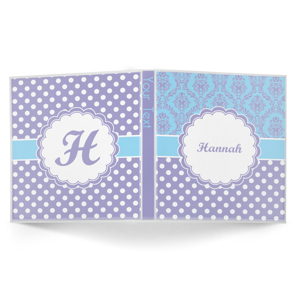 Purple Damask & Dots 3-Ring Binder Approval- 1in