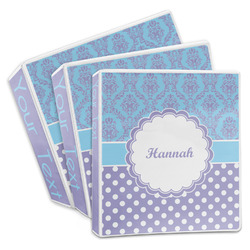 Purple Damask & Dots 3-Ring Binder (Personalized)