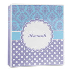 Purple Damask & Dots 3-Ring Binder - 1 inch (Personalized)