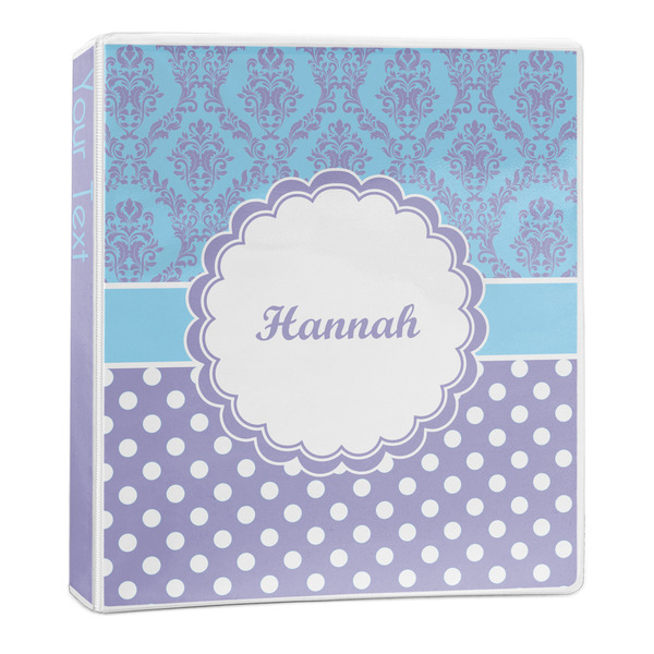 Purple Damask & Dots 3-Ring Binder Main- 1in