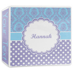 Purple Damask & Dots 3-Ring Binder - 3 inch (Personalized)