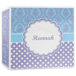 Purple Damask & Dots 3-Ring Binder - 3 inch (Personalized)