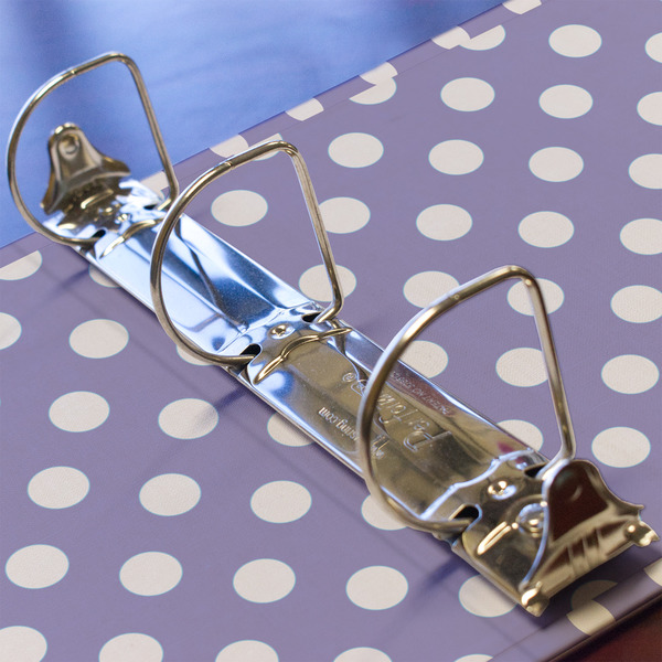 Purple Damask & Dots 3 Ring Binders - Full Wrap - 2" - DETAIL