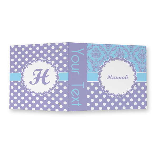 Purple Damask & Dots 3 Ring Binders - Full Wrap - 2" - OPEN OUTSIDE