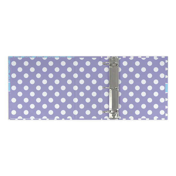 Purple Damask & Dots 3 Ring Binders - Full Wrap - 3" - OPEN INSIDE