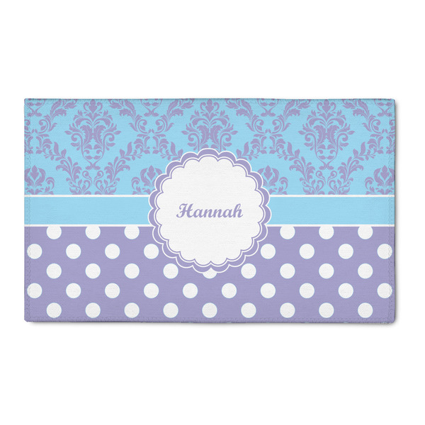 Custom Purple Damask & Dots 3' x 5' Indoor Area Rug (Personalized)