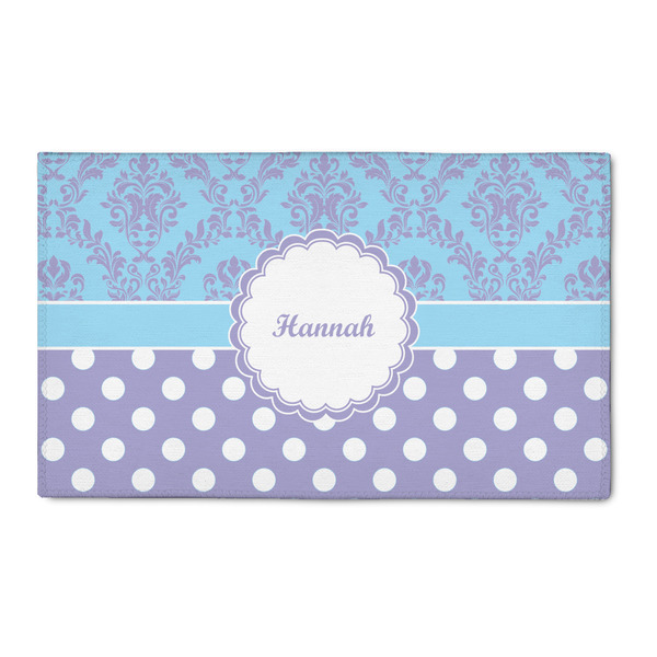 Custom Purple Damask & Dots 3' x 5' Patio Rug (Personalized)