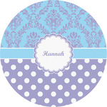 Purple Damask & Dots Multipurpose Round Labels - 4" (Personalized)