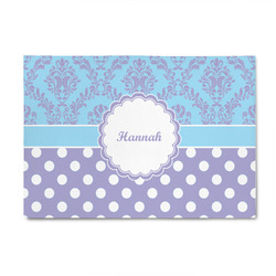 Purple Damask & Dots 4' x 6' Indoor Area Rug (Personalized)