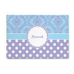 Purple Damask & Dots 4' x 6' Patio Rug (Personalized)