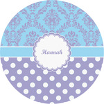Purple Damask & Dots Multipurpose Round Labels - 5" (Personalized)