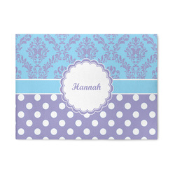 Purple Damask & Dots 5' x 7' Patio Rug (Personalized)