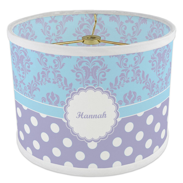 Purple Damask & Dots 8" Drum Lampshade - ANGLE Poly-Film