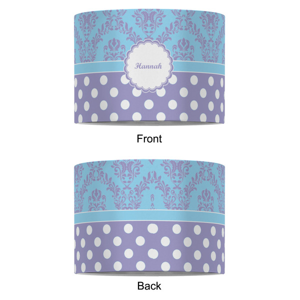 Purple Damask & Dots 8" Drum Lampshade - APPROVAL (Fabric)