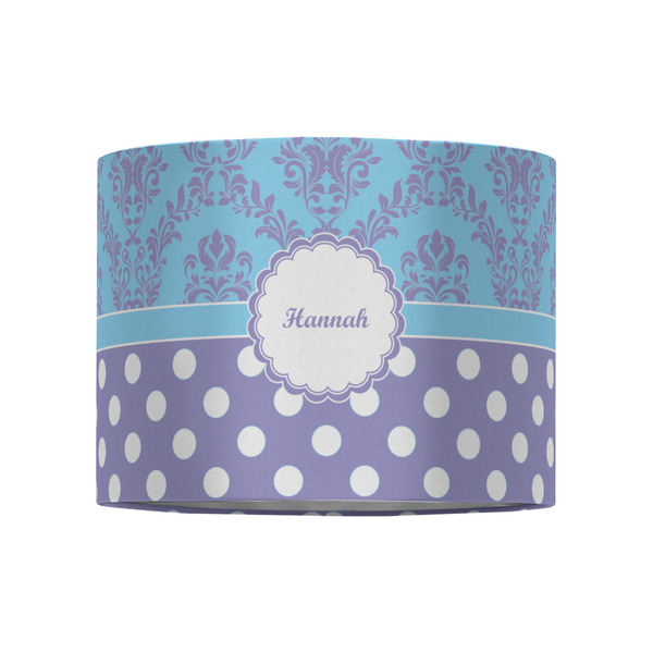 Purple Damask & Dots 8" Drum Lampshade - FRONT (Fabric)