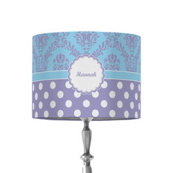 Purple Damask & Dots 8" Drum Lamp Shade - Fabric (Personalized)