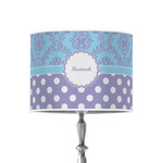Purple Damask & Dots 8" Drum Lamp Shade - Poly-film (Personalized)