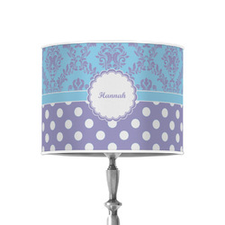 Purple Damask & Dots 8" Drum Lamp Shade - Poly-film (Personalized)