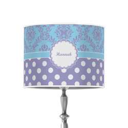 Purple Damask & Dots 8" Drum Lamp Shade - Poly-film (Personalized)