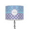 Purple Damask & Dots 8" Drum Lampshade - ON STAND (Poly Film)