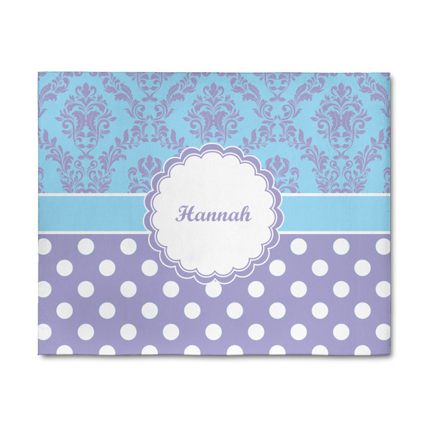 Custom Purple Damask & Dots 8' x 10' Indoor Area Rug (Personalized)