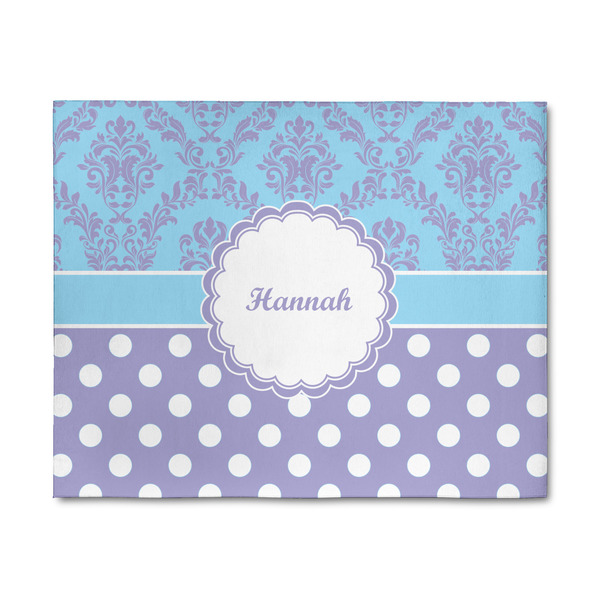 Custom Purple Damask & Dots 8' x 10' Patio Rug (Personalized)