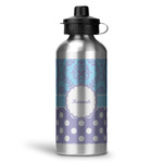 Purple Damask & Dots Water Bottles - 20 oz - Aluminum (Personalized)