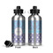 Purple Damask & Dots Aluminum Water Bottle - Front and Back
