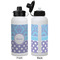 Purple Damask & Dots Aluminum Water Bottle - White APPROVAL