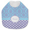 Purple Damask & Dots Jersey Knit Baby Bib w/ Name or Text