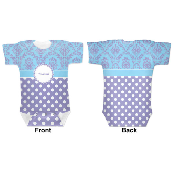 Purple Damask & Dots Baby Bodysuit Approval