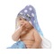Purple Damask & Dots Baby Hooded Towel on Child