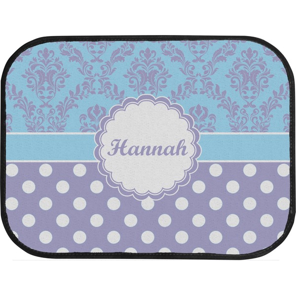 Purple Damask & Dots Back Seat Car Mat